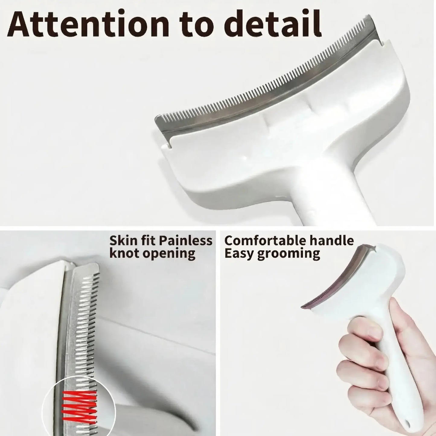 Professional Pet Deshedding Brush - Compact Undercoat Rake for Long-Haired Dogs and Cats, Effective Dematting and Grooming Tool for Fast Fur Removal