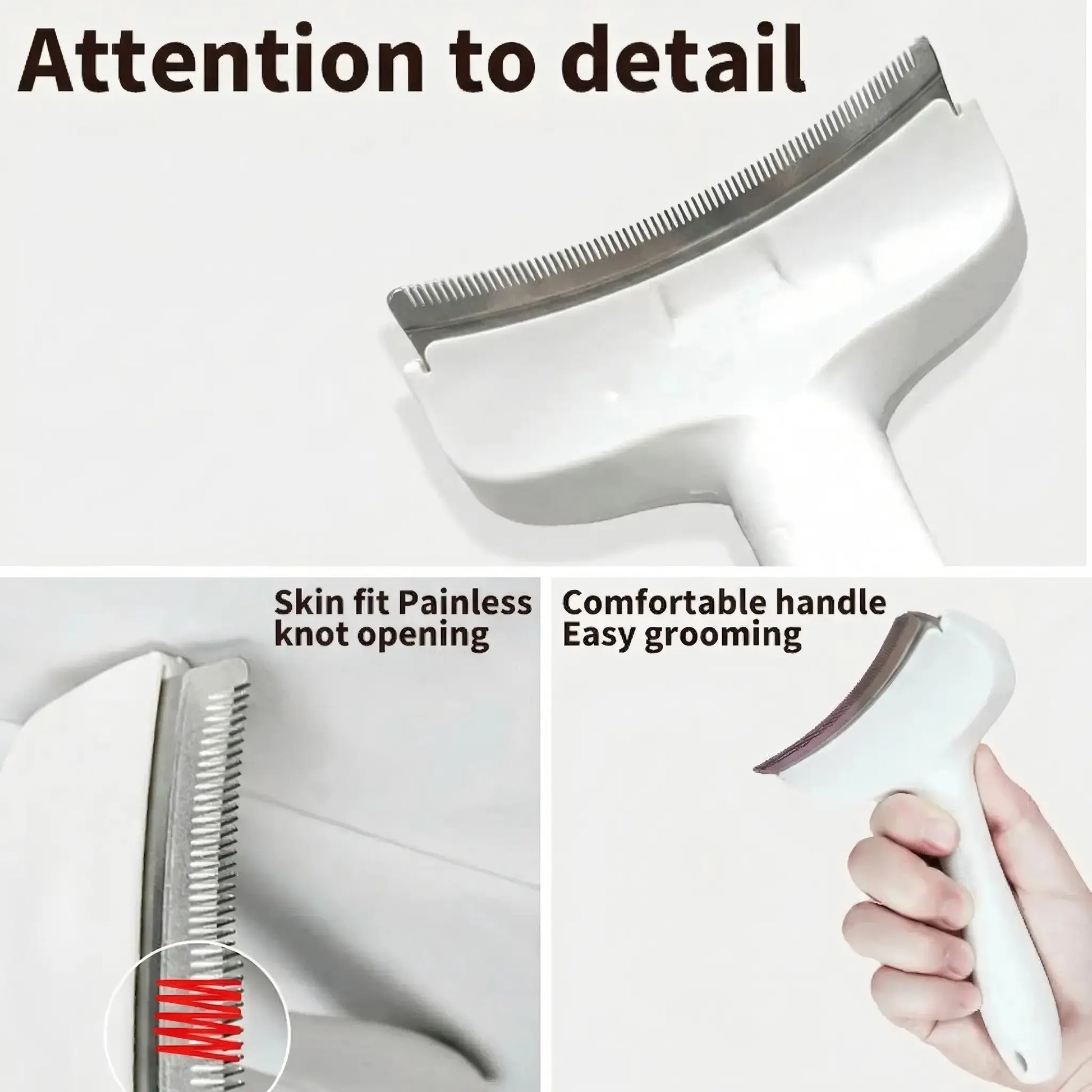 Professional Pet Deshedding Brush - Compact Undercoat Rake for Long-Haired Dogs and Cats, Effective Dematting and Grooming Tool for Fast Fur Removal