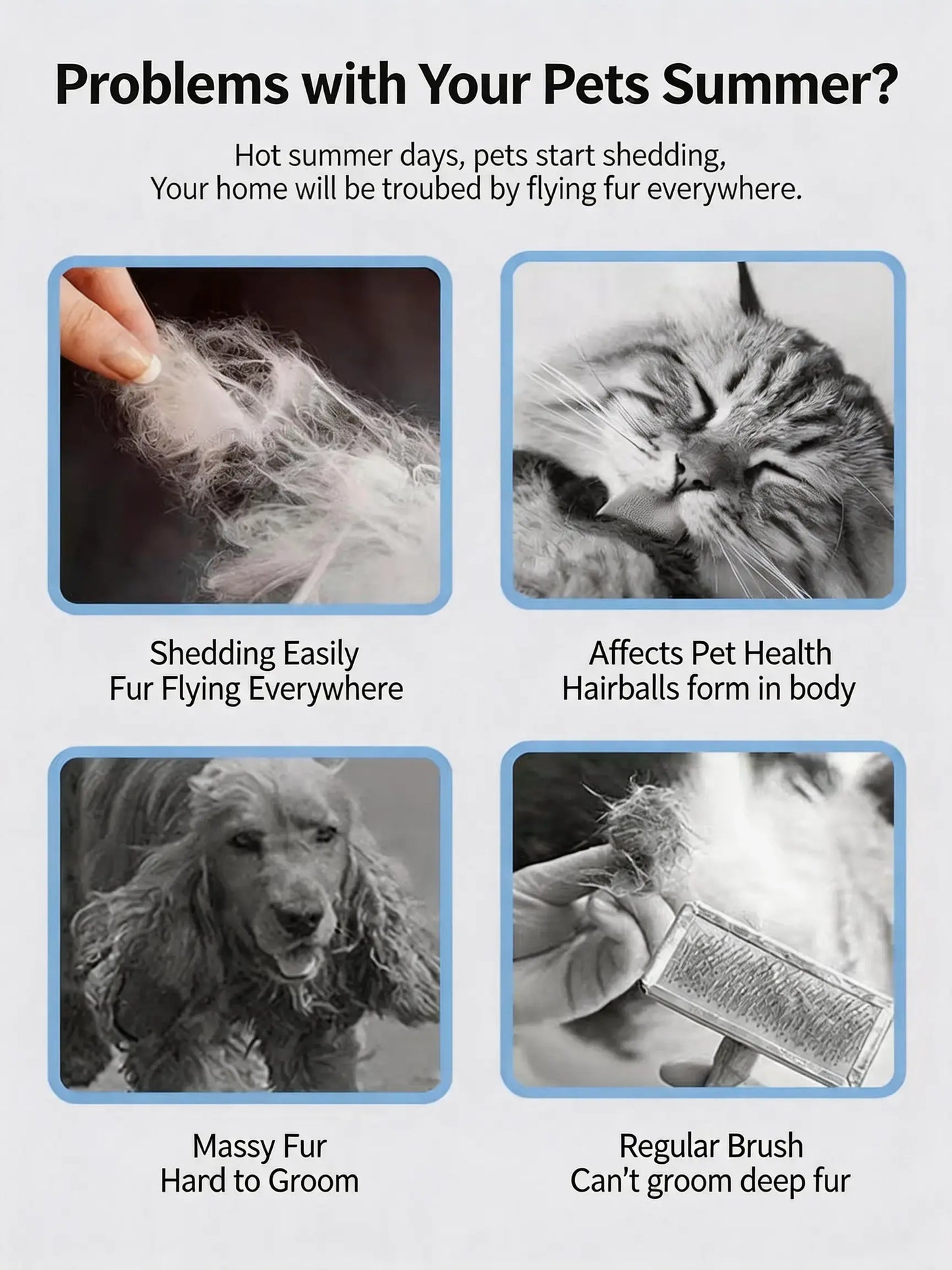 Professional Pet Deshedding Brush - Compact Undercoat Rake for Long-Haired Dogs and Cats, Effective Dematting and Grooming Tool for Fast Fur Removal