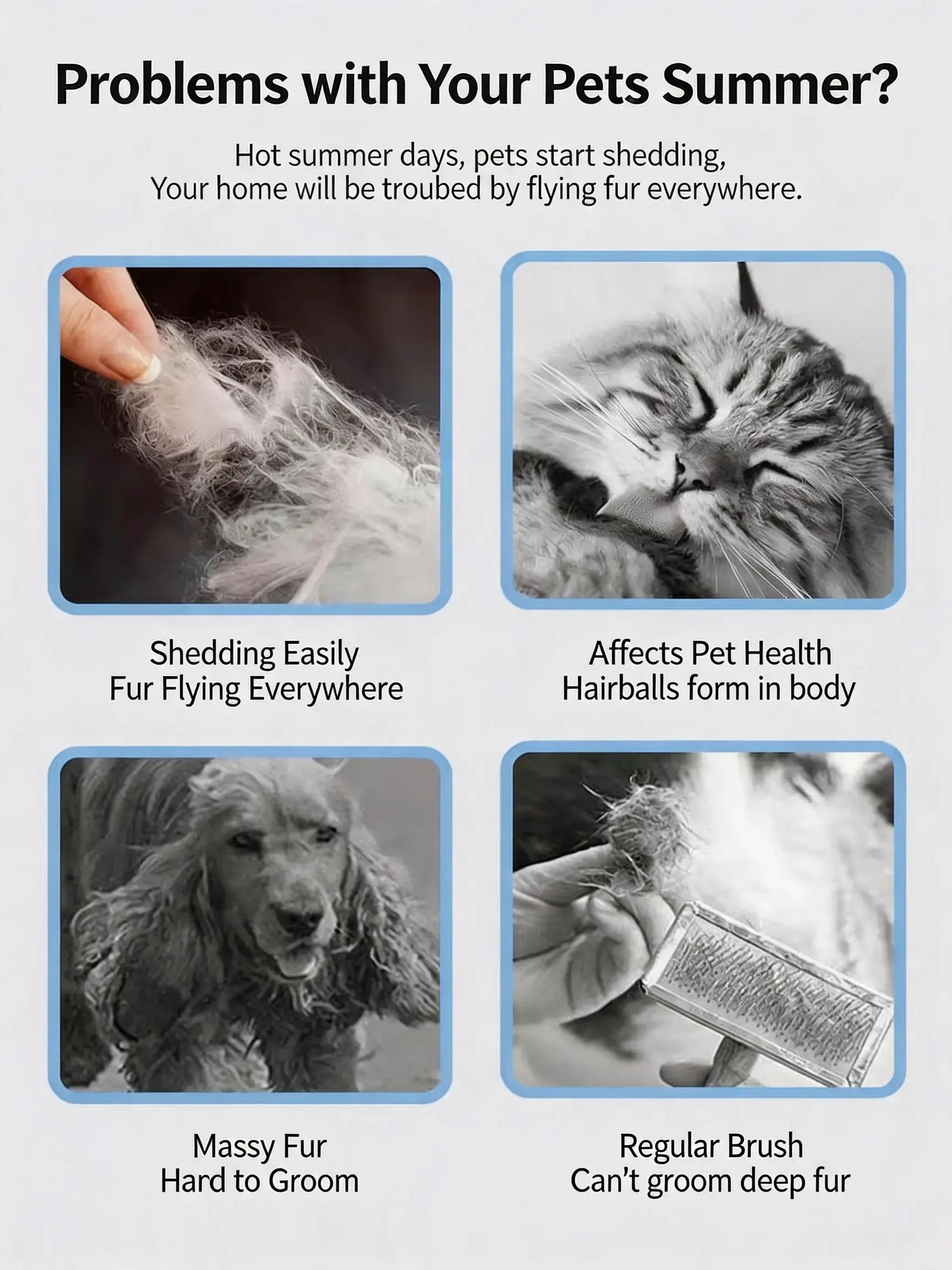 Professional Pet Deshedding Brush - Compact Undercoat Rake for Long-Haired Dogs and Cats, Effective Dematting and Grooming Tool for Fast Fur Removal