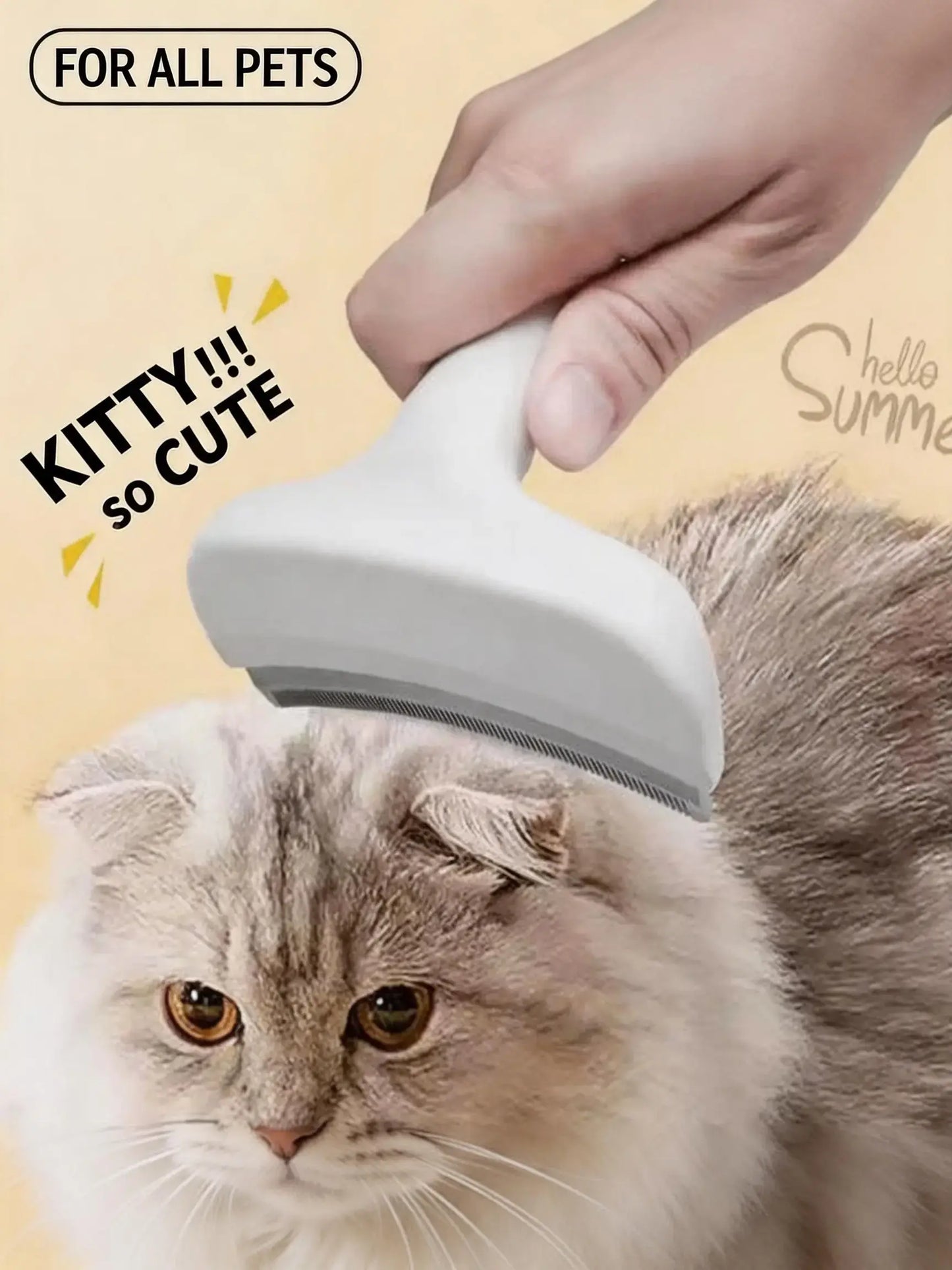 Professional Pet Deshedding Brush - Compact Undercoat Rake for Long-Haired Dogs and Cats, Effective Dematting and Grooming Tool for Fast Fur Removal