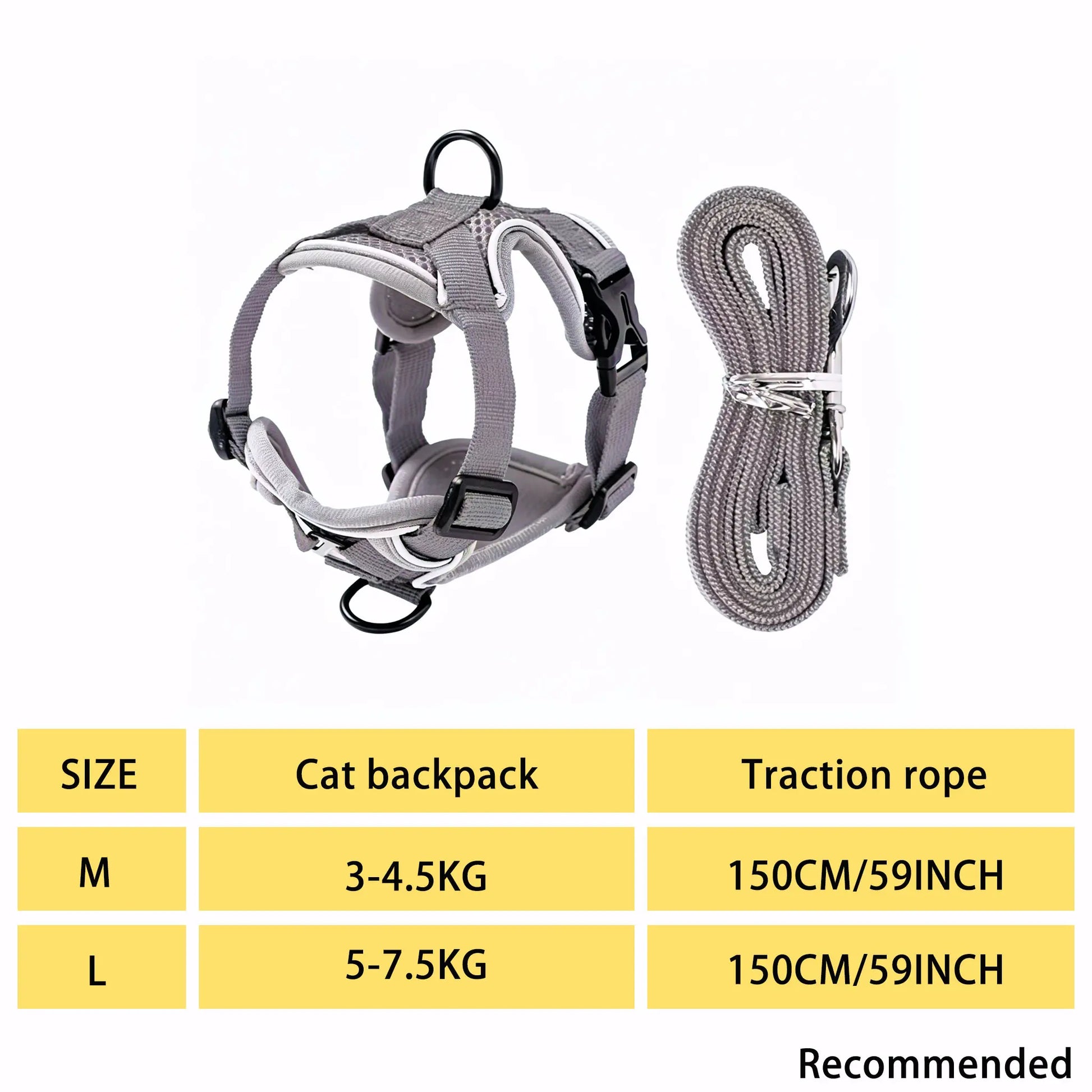 Escape-Proof Cat Harness and Leash Set - Adjustable, Comfortable, and Breathable with Reflective Strip and Soft Mesh Vest for Safe Walking, Includes Summer Version