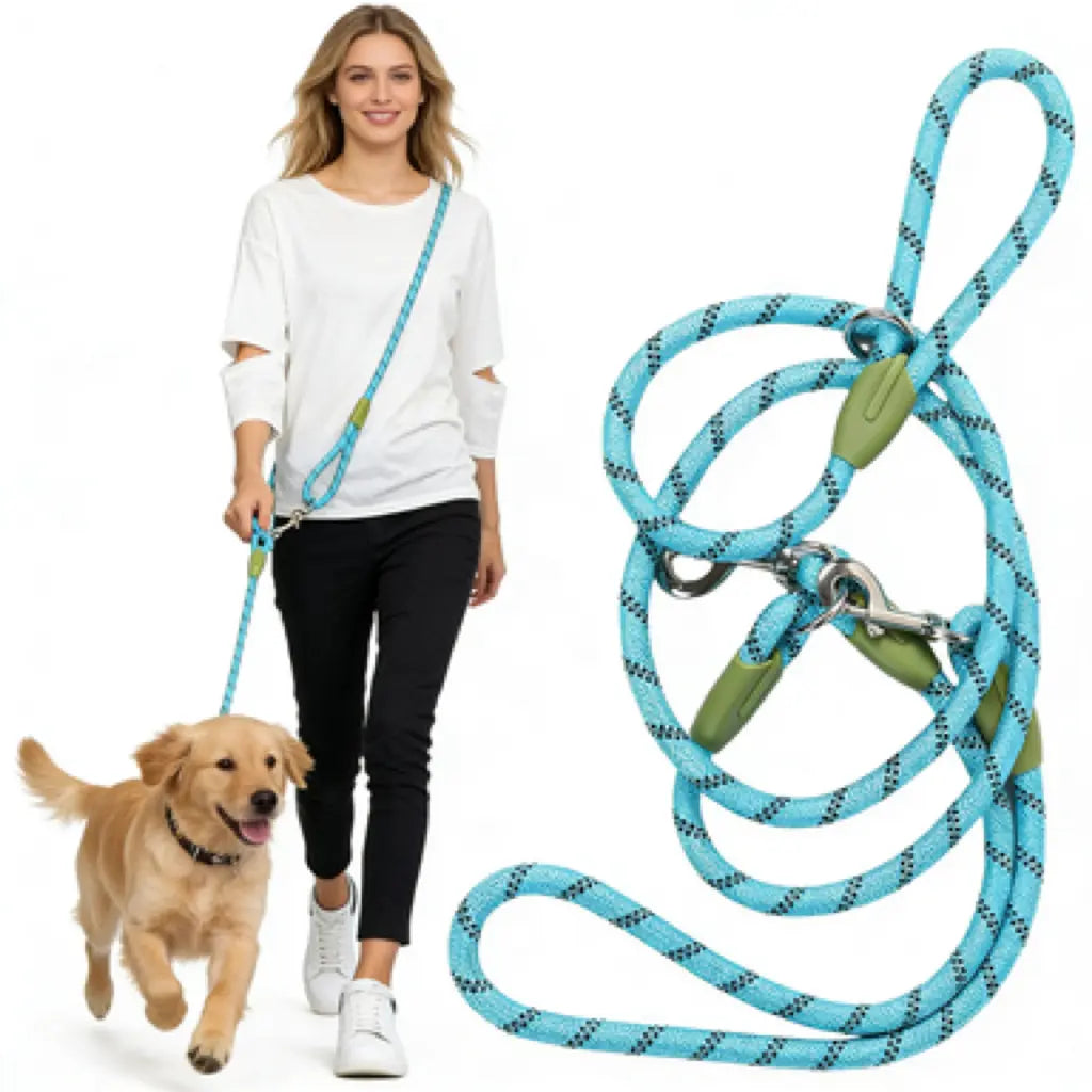 Multifunctional Hands-Free Dog Leash - Heavy-Duty Reflective Crossbody Walking Belt for Hiking and Training Small to Large Dogs