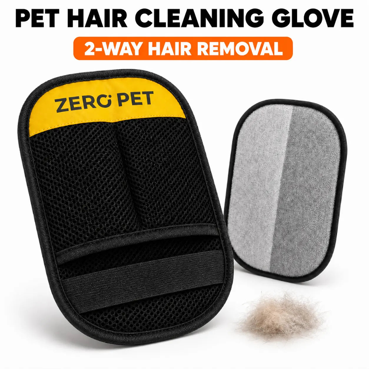 Reusable Pet Hair Removal Mitt for Upholstery, Carpets, and Vehicle Interiors