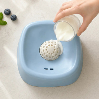 Slow Feeder Dog Bowl with Rotating Lick Ball for Yogurt, Wet Food, and Treats