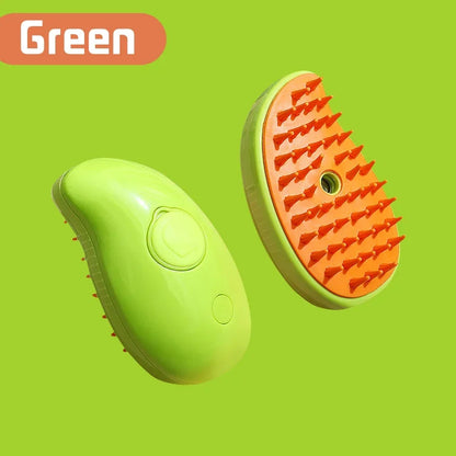 3-in-1 Steam Spray Massage Brush for Pets - Foldable Rotating Hair Removal Comb