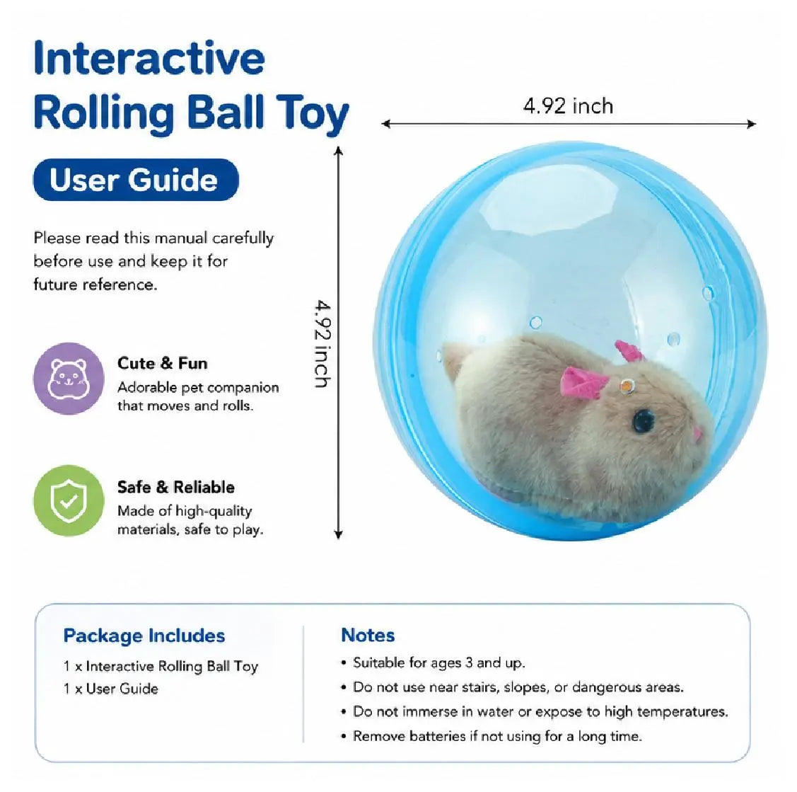 Smart Cat Toy: USB Rechargeable Auto-Rolling Ball for Hands-Free Indoor Play