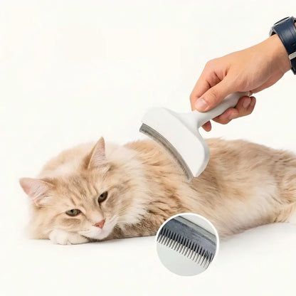 Professional Pet Deshedding Brush - Compact Undercoat Rake for Long-Haired Dogs and Cats, Effective Dematting and Grooming Tool for Fast Fur Removal