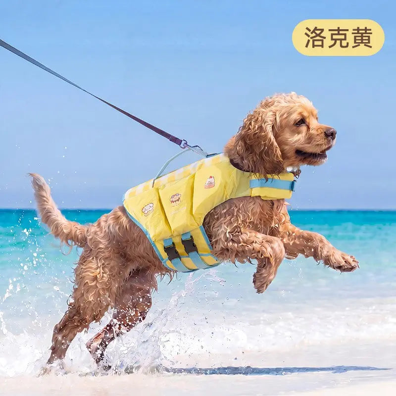Dog Life Jacket - High-Visibility Pet Safety Gear with Quick-Dry Fabric and Head Support for Enhanced Water Safety in Pool and Lake Activities