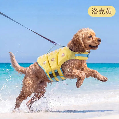 Dog Life Jacket - High-Visibility Pet Safety Gear with Quick-Dry Fabric and Head Support for Enhanced Water Safety in Pool and Lake Activities