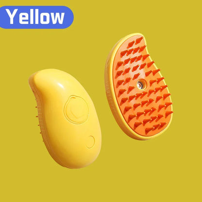 3-in-1 Steam Spray Massage Brush for Pets - Foldable Rotating Hair Removal Comb
