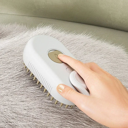 3-in-1 Steam Spray Massage Brush for Pets - Foldable Rotating Hair Removal Comb