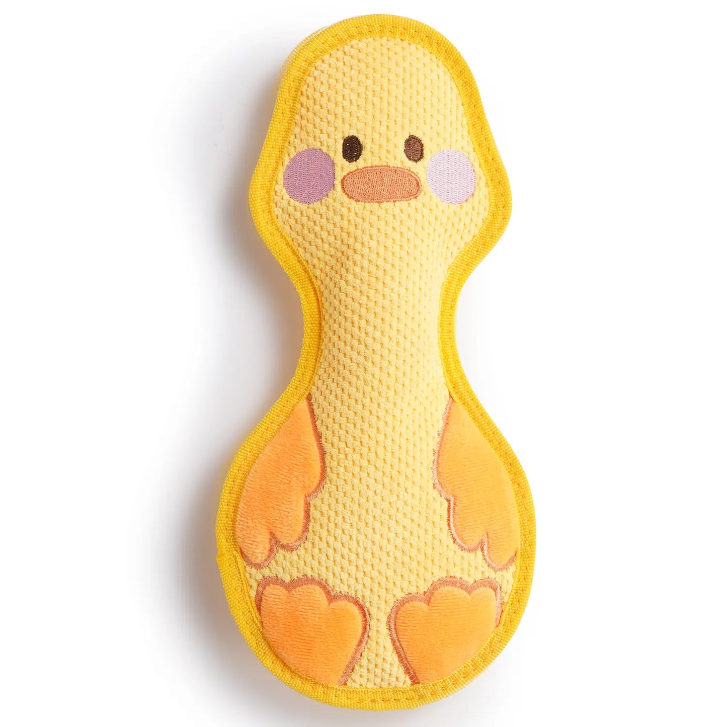 Duck Squeaky Dog Toy - Dual Layer Plush Toy for Aggressive Chewers, Durable Teething and Comfort Toy in Yellow/Blue
