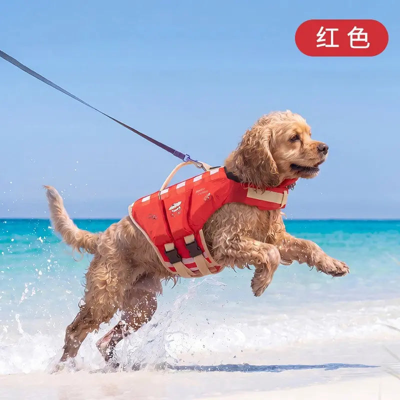 Dog Life Jacket - High-Visibility Pet Safety Gear with Quick-Dry Fabric and Head Support for Enhanced Water Safety in Pool and Lake Activities