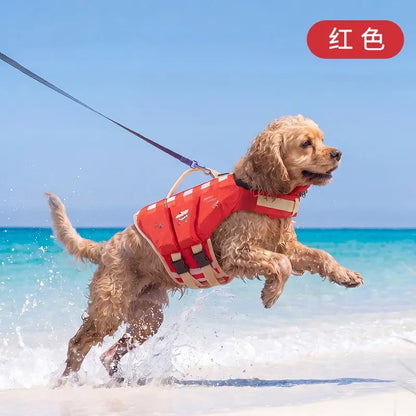Dog Life Jacket - High-Visibility Pet Safety Gear with Quick-Dry Fabric and Head Support for Enhanced Water Safety in Pool and Lake Activities