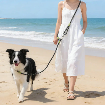 Multifunctional Hands-Free Dog Leash - Heavy-Duty Reflective Crossbody Walking Belt for Hiking and Training Small to Large Dogs