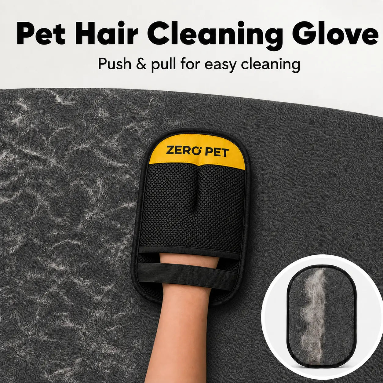 Reusable Pet Hair Removal Mitt for Upholstery, Carpets, and Vehicle Interiors