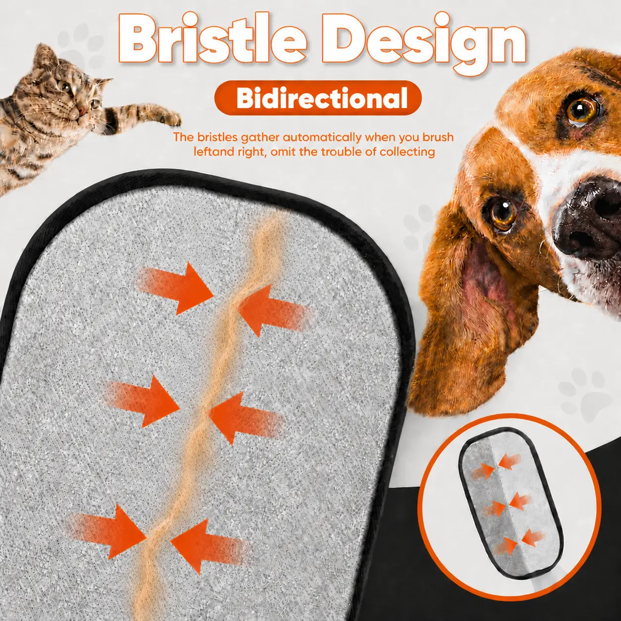 Reusable Pet Hair Removal Mitt for Upholstery, Carpets, and Vehicle Interiors