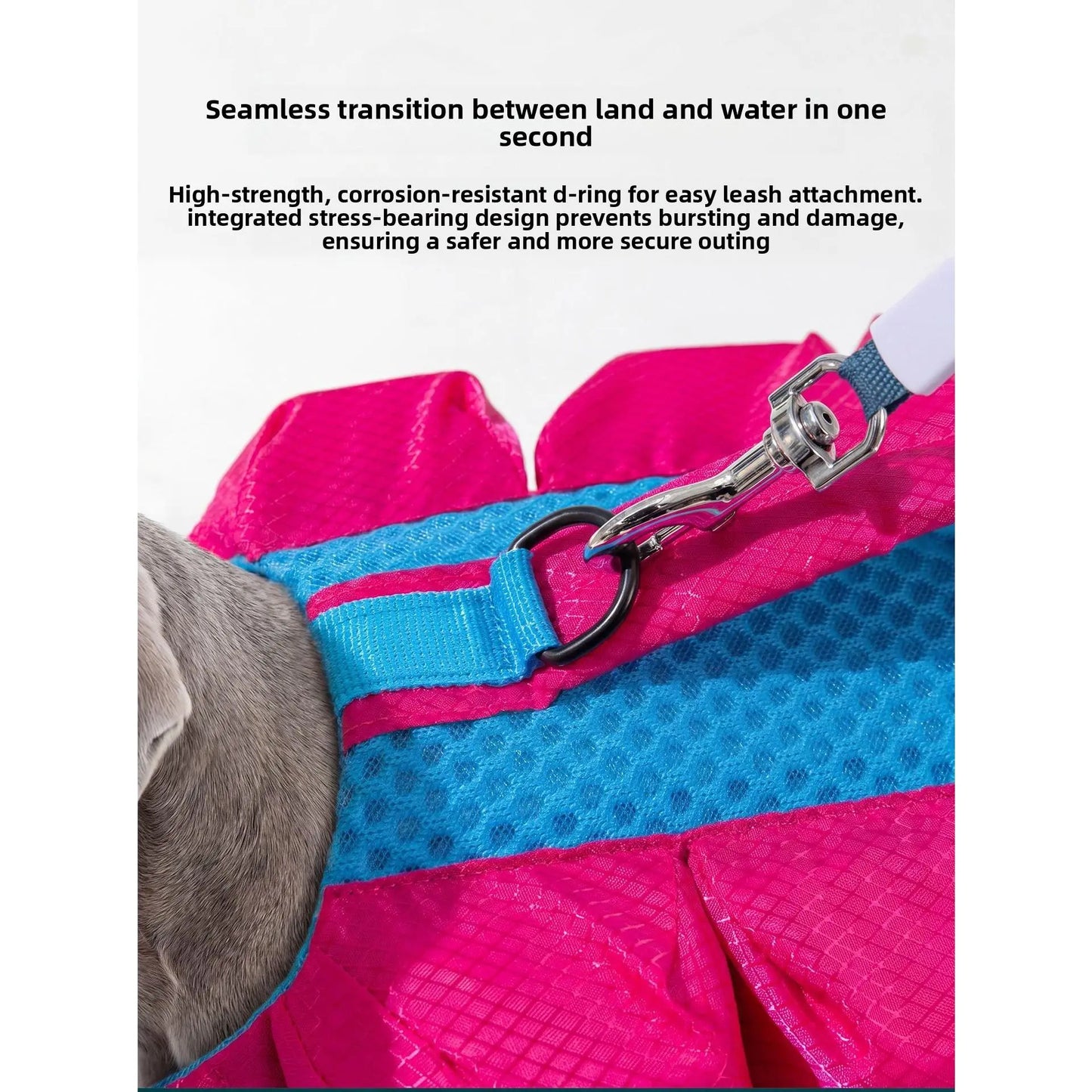 Dog Life Jacket - High-Visibility Pet Safety Gear with Quick-Dry Fabric and Head Support for Enhanced Water Safety in Pool and Lake Activities