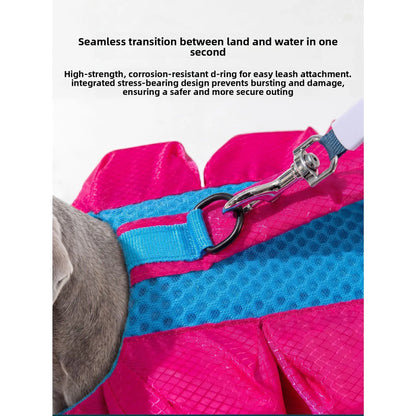 Dog Life Jacket - High-Visibility Pet Safety Gear with Quick-Dry Fabric and Head Support for Enhanced Water Safety in Pool and Lake Activities