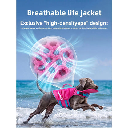 Dog Life Jacket - High-Visibility Pet Safety Gear with Quick-Dry Fabric and Head Support for Enhanced Water Safety in Pool and Lake Activities