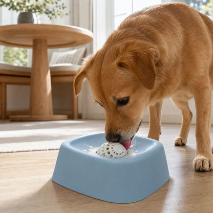 Slow Feeder Dog Bowl with Rotating Lick Ball for Yogurt, Wet Food, and Treats