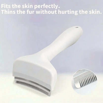 Professional Pet Deshedding Brush - Compact Undercoat Rake for Long-Haired Dogs and Cats, Effective Dematting and Grooming Tool for Fast Fur Removal