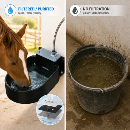 Farmparadise Automatic Dog Water Bowl and Livestock Water Dispenser with Float Valve, Filter, Hose, and Adapter for Goats, Horses, and Chickens