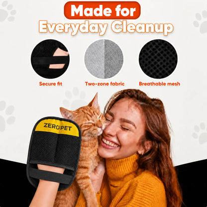 Reusable Pet Hair Removal Mitt for Upholstery, Carpets, and Vehicle Interiors