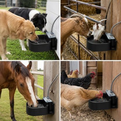 Farmparadise Automatic Dog Water Bowl and Livestock Water Dispenser with Float Valve, Filter, Hose, and Adapter for Goats, Horses, and Chickens