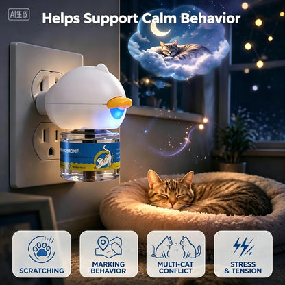Wavetree Cat Calming Diffuser Kit - 60-Day Supply with Starter Kit and Refill | Supports Stress Relief, Urine Marking, Scratching, Excessive Meowing, and Multi-Cat Environments | Results May Vary