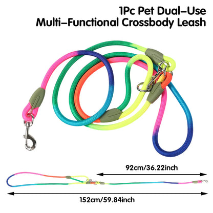 Multifunctional Hands-Free Dog Leash - Heavy-Duty Reflective Crossbody Walking Belt for Hiking and Training Small to Large Dogs